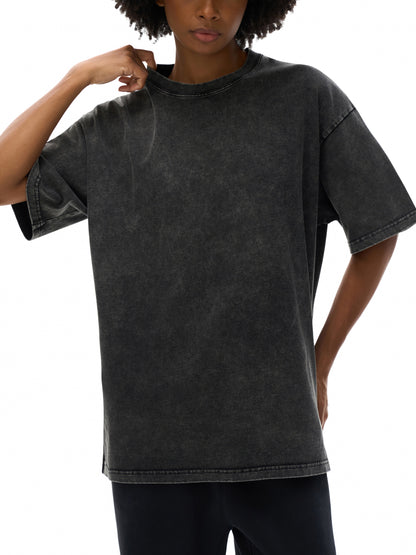 Local Hustle - Snow Washed Oversized Cotton T-Shirt